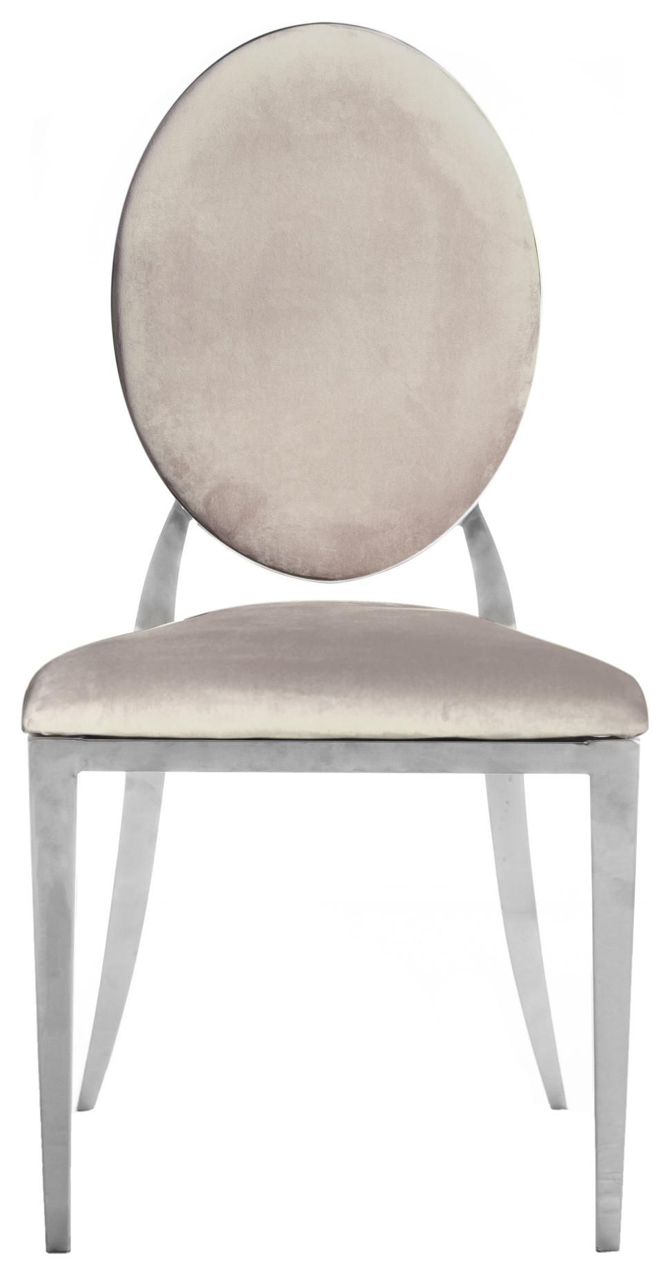 Silver DUPONT velvet chair, beige #103