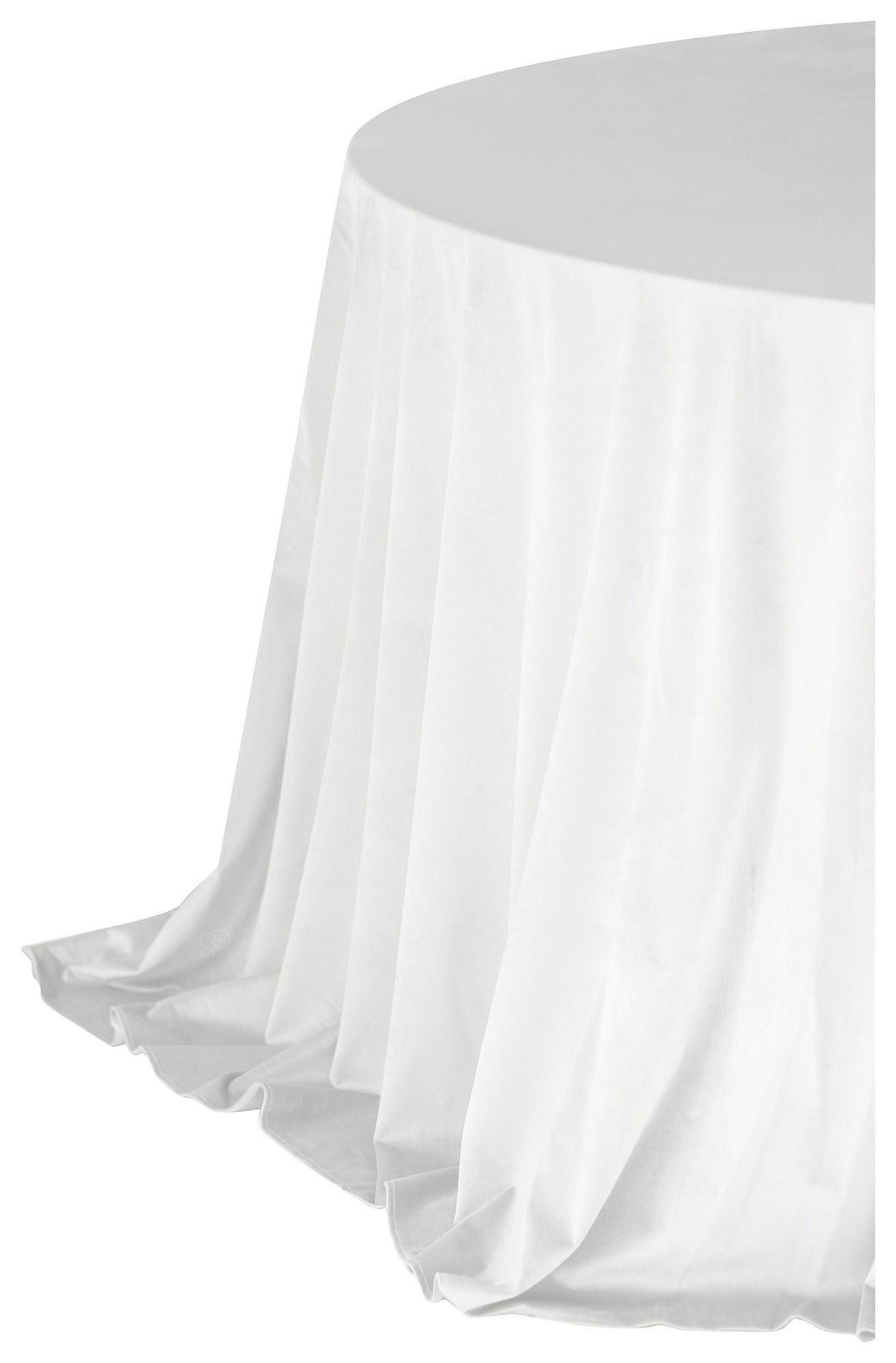White LARGO round tablecloth — classic matte finish, ideal for grand events and available in 200-piece stock.
