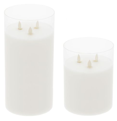 Led triple flame candles ARIA, set of 2