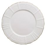 MATILLA white dining plate with gold rim