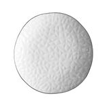 CRISP white appetizer plate with silver rim