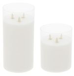 Led triple flame candles ARIA, set of 2