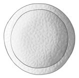 CRISP white plate with silver rim, set of 2